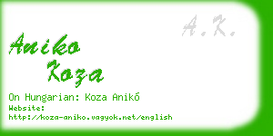 aniko koza business card
